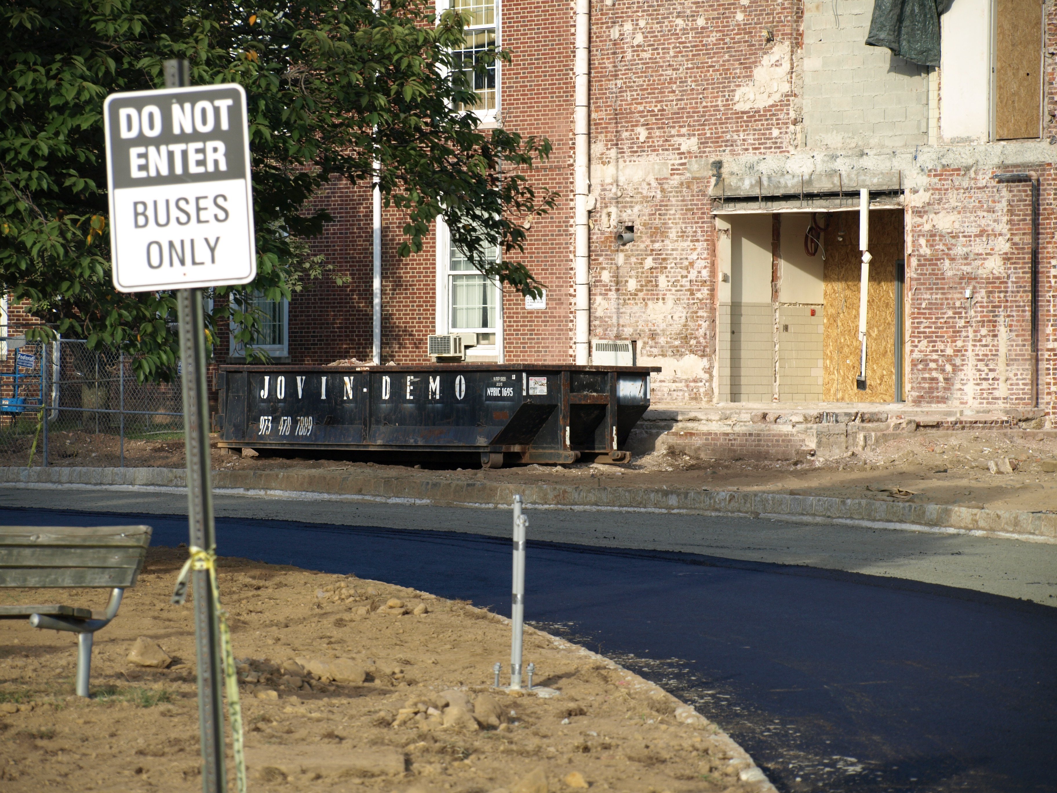 front entrance under construction